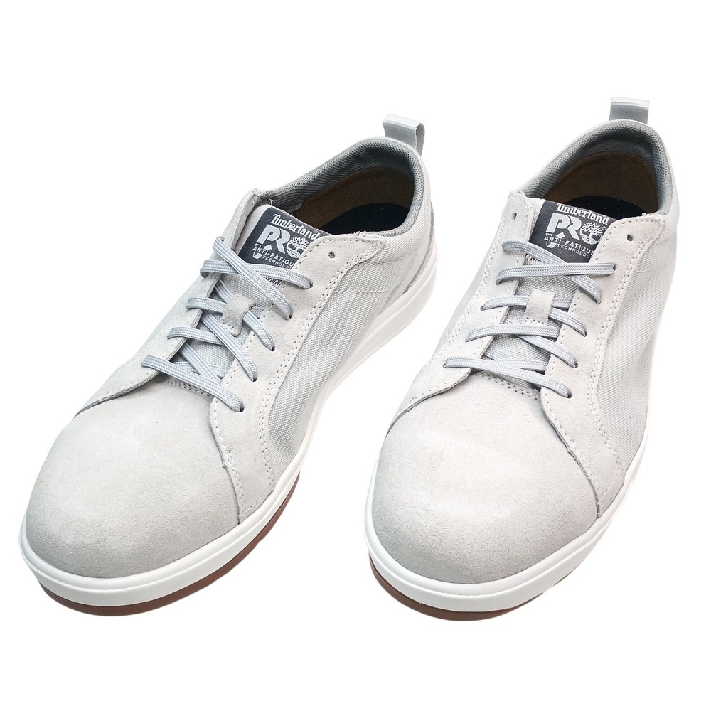 Timberland PRO Disruptor Oxford Men Size 9W Light Grey Canvas Suede A5PGX